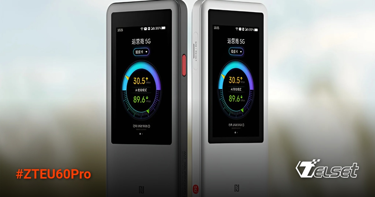 ZTE U60 Pro 5G Mobile WiFi dengan layar sentuh dan desain modern