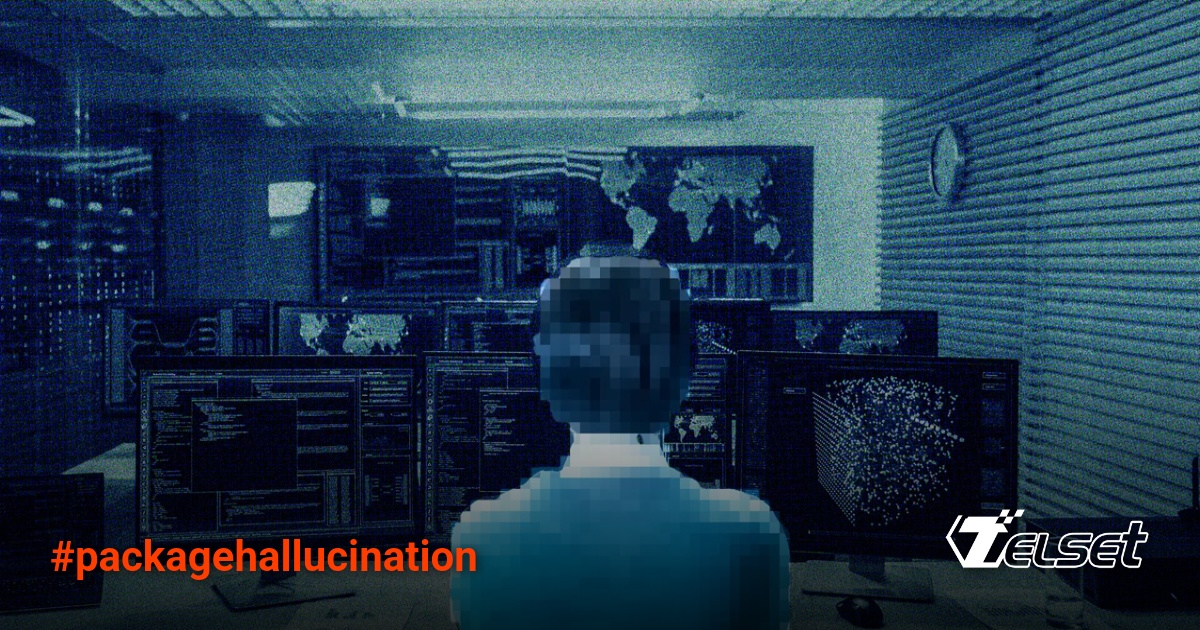 Ilustrasi ancaman keamanan siber dari kode buatan AI yang mengandung dependensi palsu