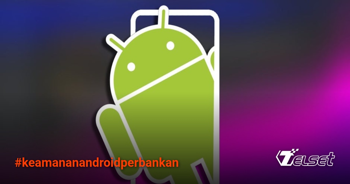 Logo Android dengan simbol keamanan dan gembok