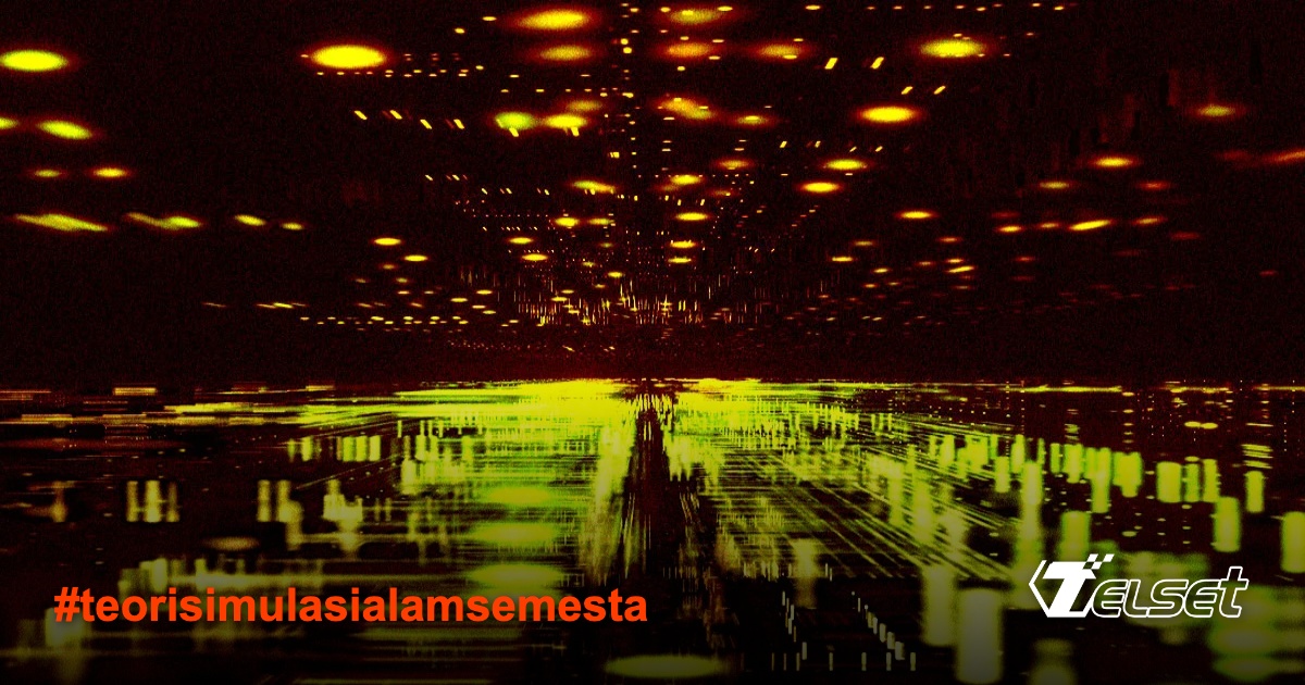 Ilustrasi alam semesta sebagai program komputer dengan kode digital