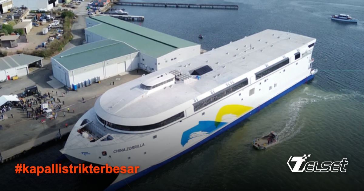 Kapal penumpang listrik Hull 096 berlabuh di pelabuhan Tasmania