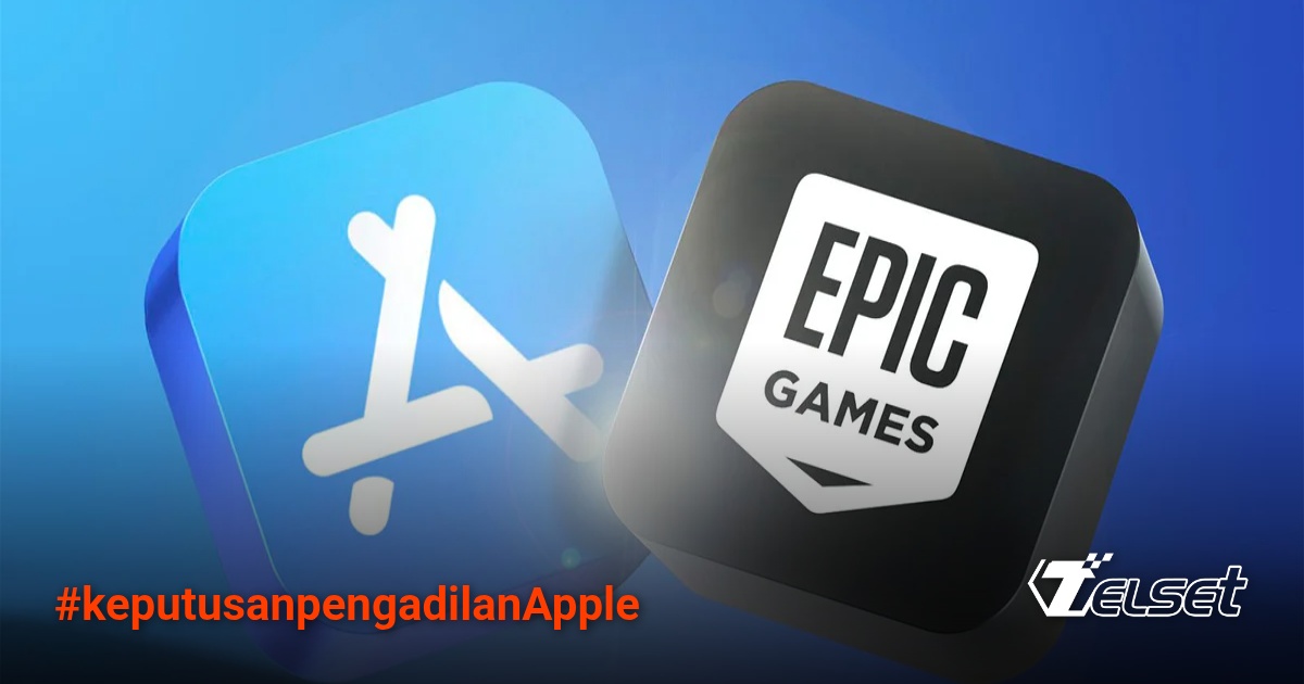 Gedung Apple Store dengan logo Apple besar di depan