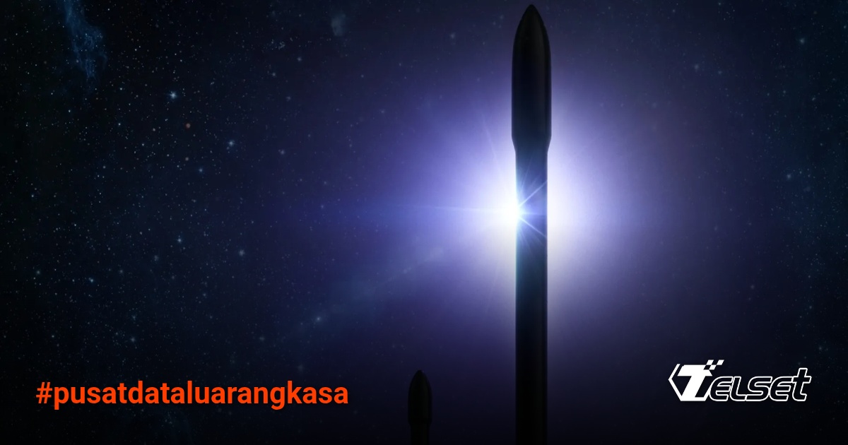 Konsep pusat data AI di orbit dengan panel surya raksasa mengelilingi Bumi