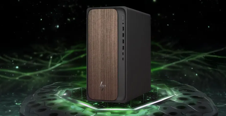 HP Star Desk AI PC dengan desain minimalis dan prosesor Intel Core Ultra