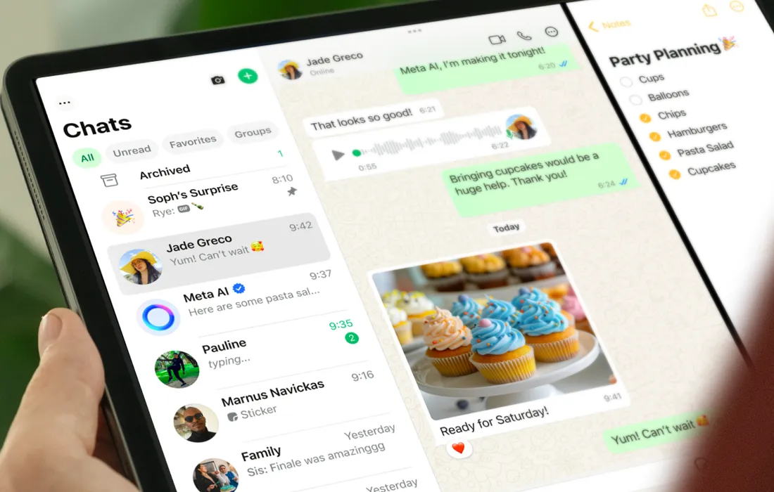 Ilustrasi WhatsApp untuk iPad