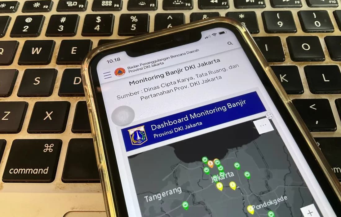 Tampilan website BPBD Jakarta untuk pantau banjir Jakarta secara online
