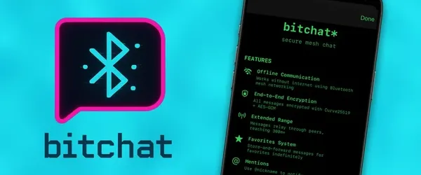 Ilustrasi aplikasi Bitchat, pesaing WhatsApp tanpa internet