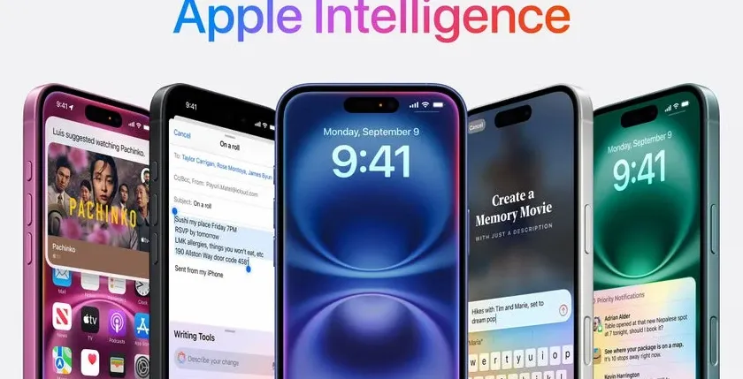 Apple Intelligence pada layar iPhone 17 dengan tampilan antarmuka AI