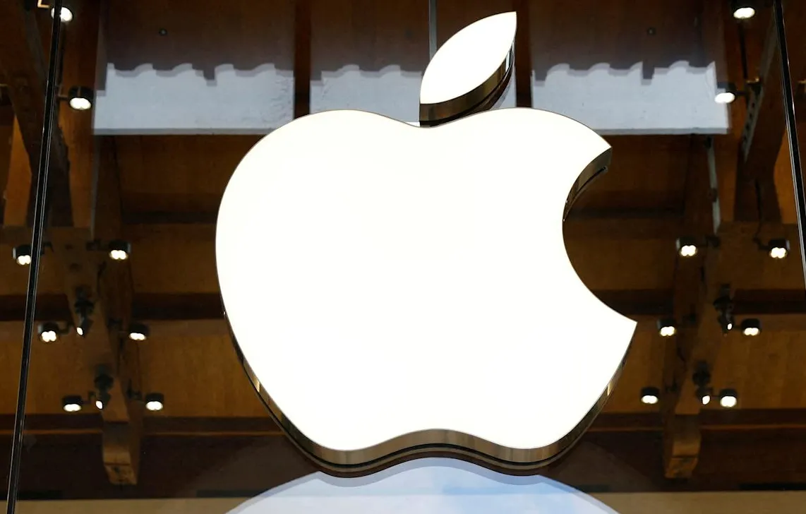 Logo Apple di toko ritel Apple Store
