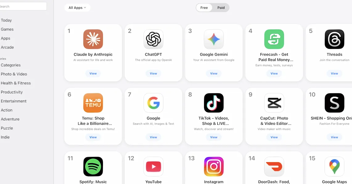 Drama Blokir Pemerintah AS Bikin Claude AI Kalahkan ChatGPT di App Store