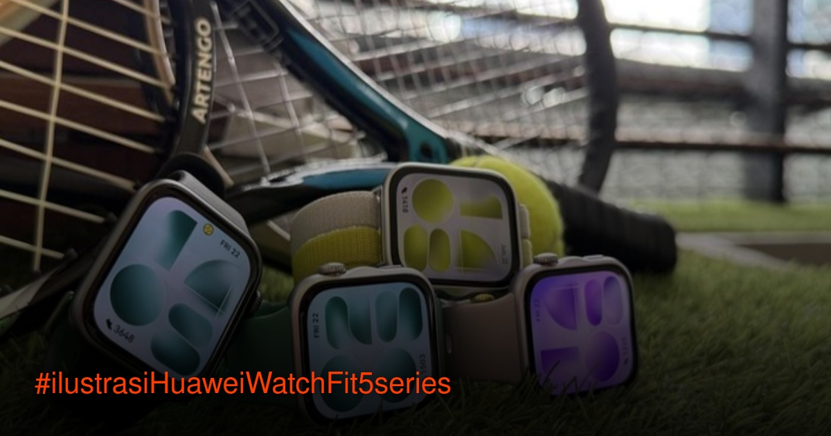 Huawei Watch Fit 5 series menampilkan fitur pelacakan olahraga raket di layar AMOLED