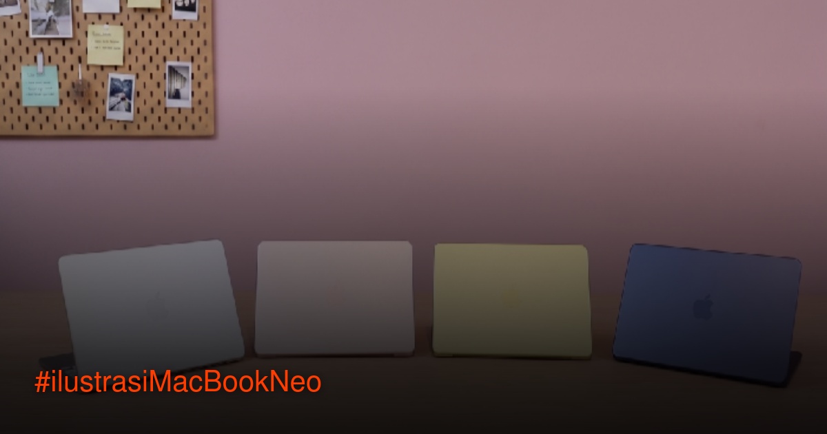 MacBook Neo varian warna Blush, Indigo, Silver, dan Citrus