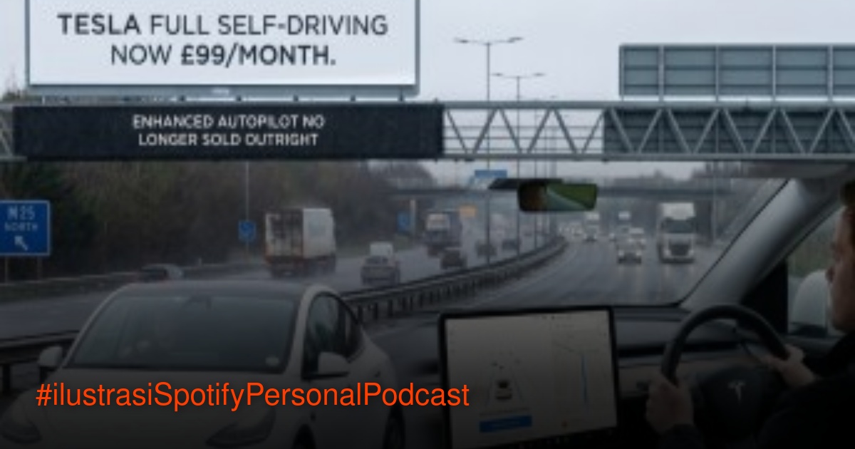 Ilustrasi fitur Personal Podcast Spotify yang menggunakan AI untuk membuat podcast pribadi