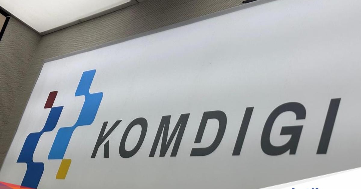 Logo Kementerian Komunikasi dan Digital (Komdigi) yang resmi memblokir Polymarket di Indonesia.