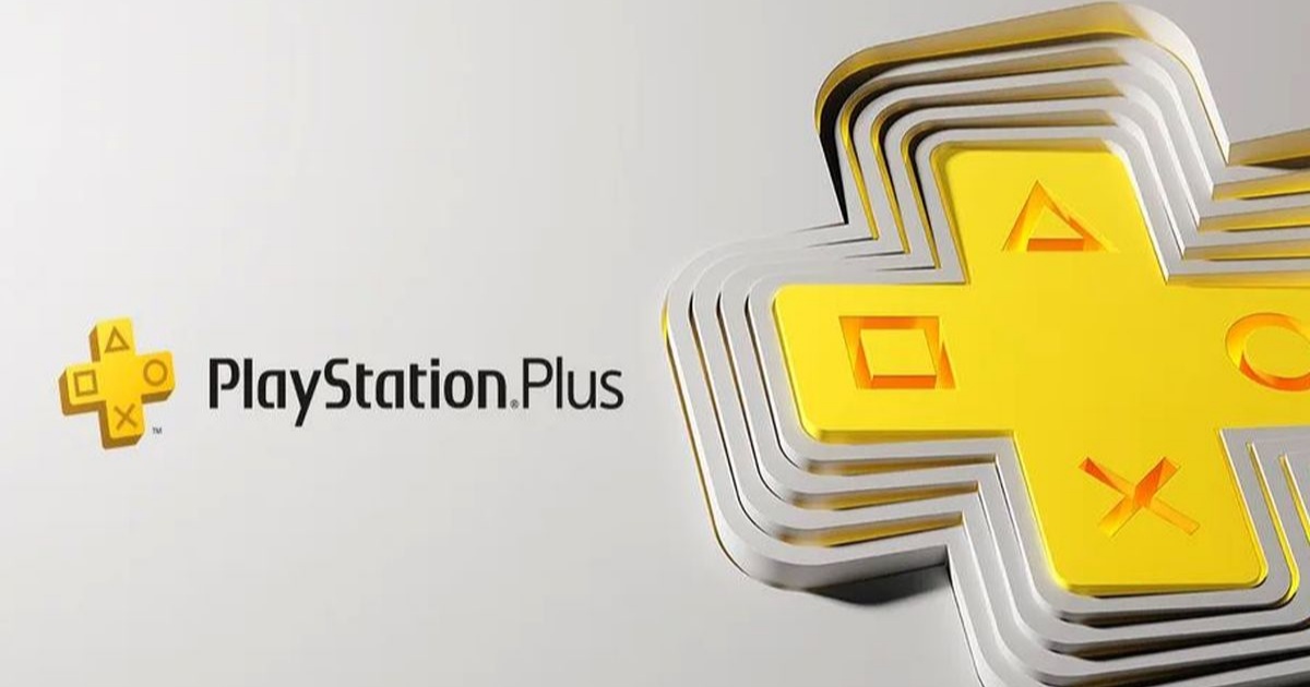 Logo PlayStation Plus dengan latar belakang biru khas Sony Interactive Entertainment.