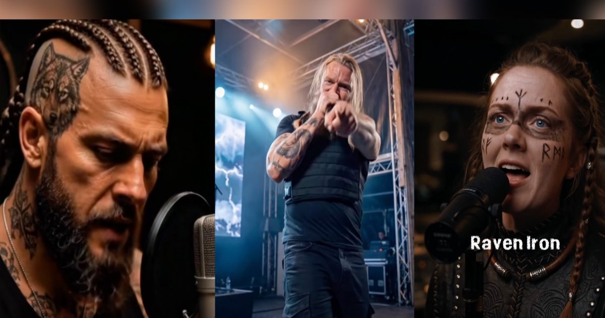 Kolase artis AI Iron Faith Records termasuk Ravnlore dan Hammer to the Cross