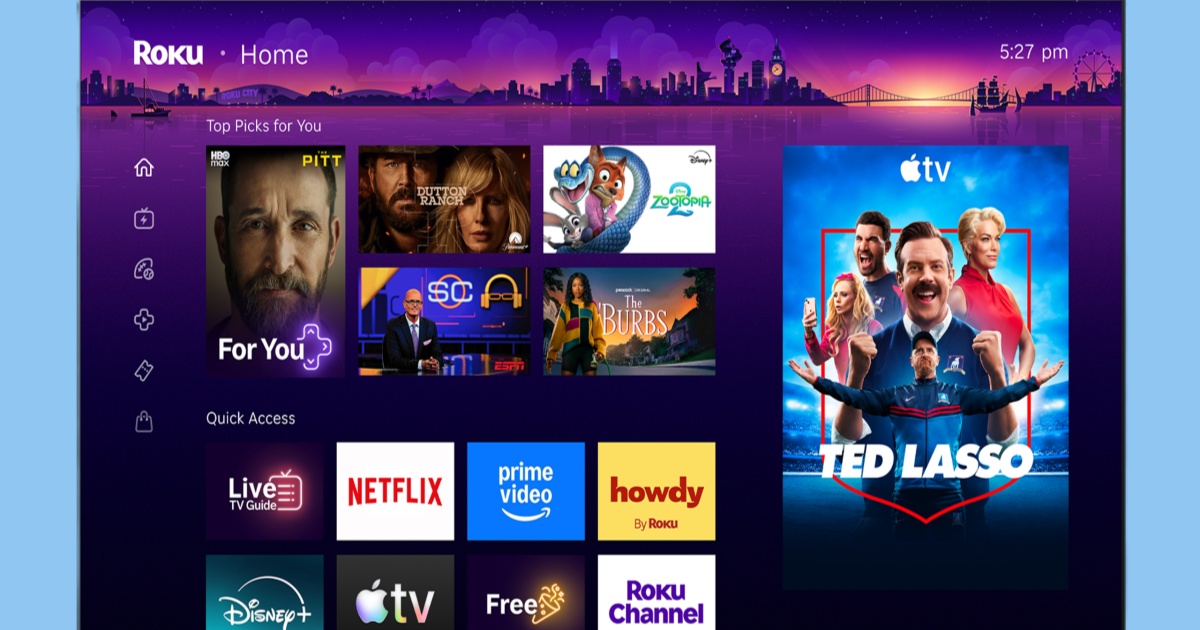 Tampilan baru Home Screen Roku dengan fitur Quick Access dan rekomendasi personal