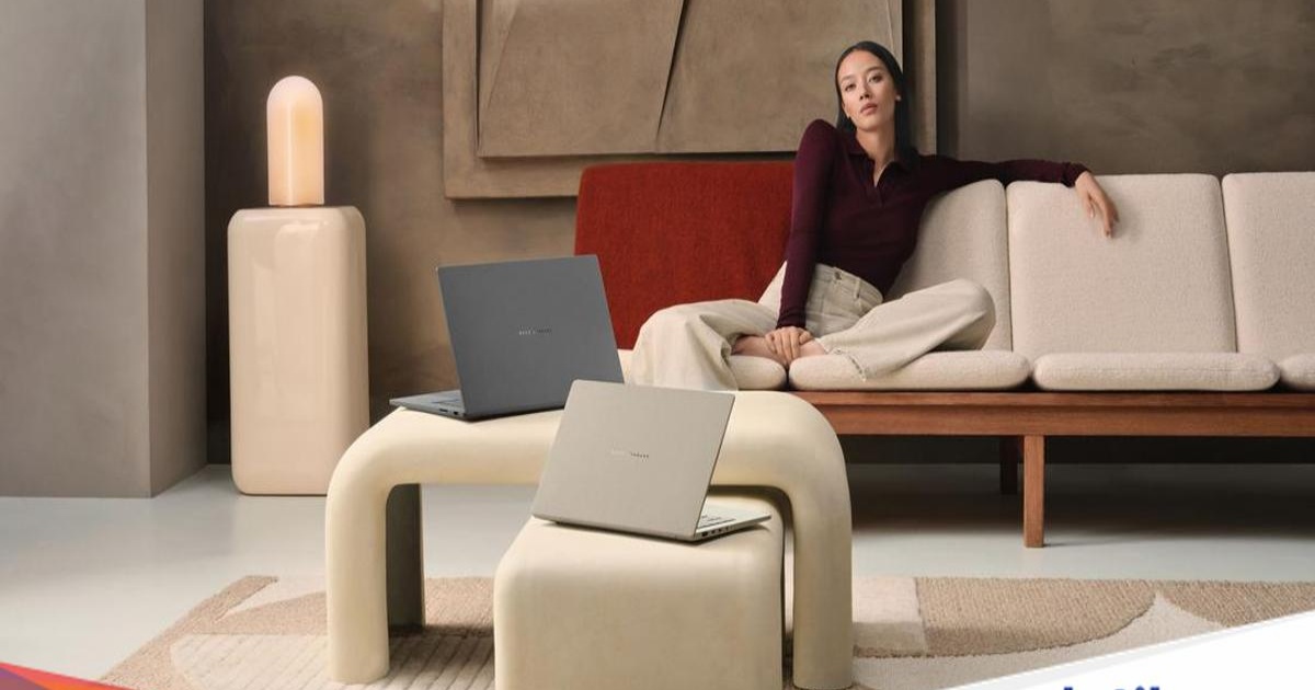 Asus Zenbook A14 OLED UX3407NA dengan desain tipis dan material Ceraluminum