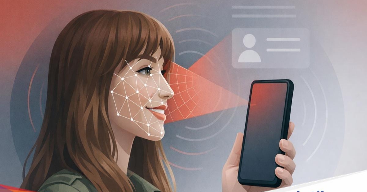 Ilustrasi registrasi SIM card biometrik menggunakan pengenalan wajah