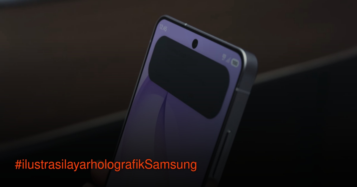 Ilustrasi teknologi layar holografik Samsung untuk smartphone masa depan