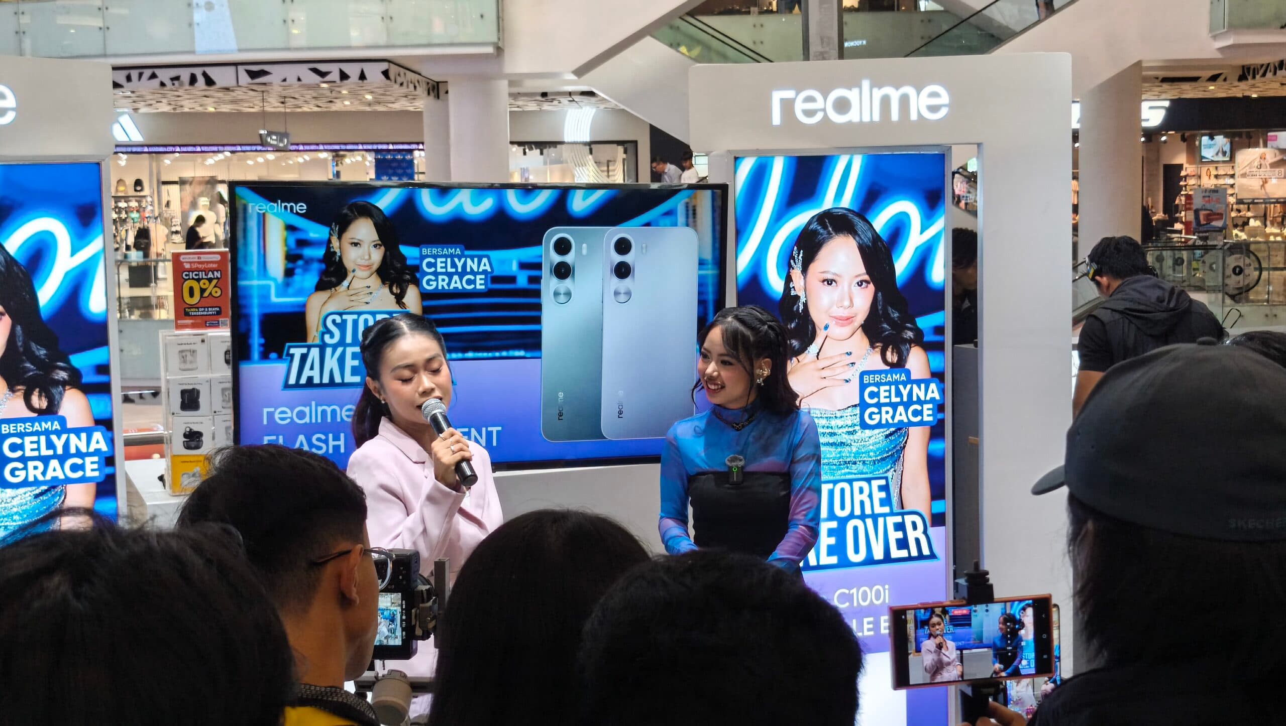 Realme C100i Open Sales di Gandaria City, Celyna Grace Ramaikan Store Take Over