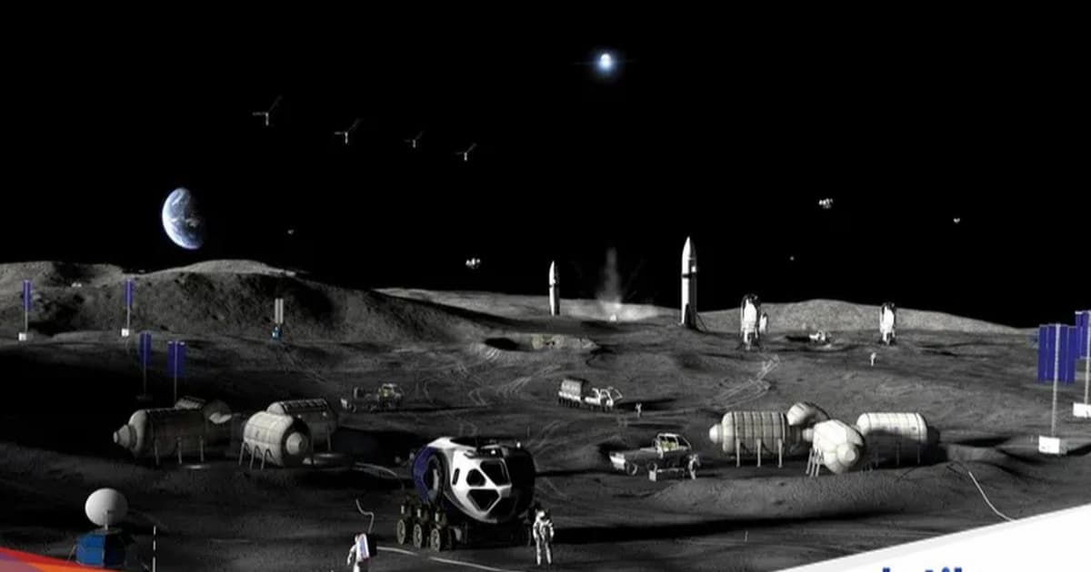 Ilustrasi pangkalan NASA di Bulan sebagai bagian dari program Artemis
