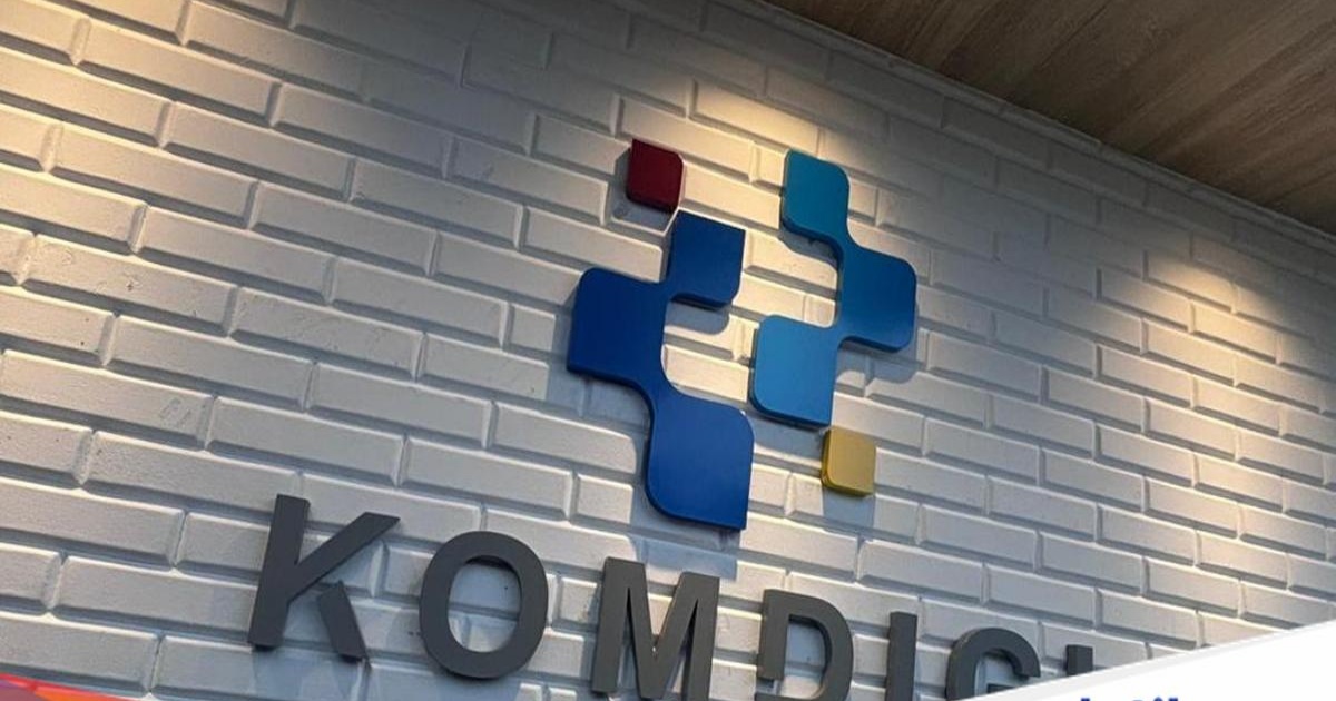 Logo Kementerian Komunikasi dan Digital (Komdigi) dengan latar belakang biru