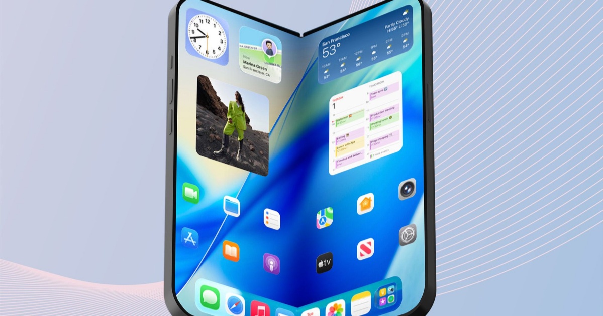 Render konsep iPhone Ultra dengan desain persegi panjang dan modul kamera belakang