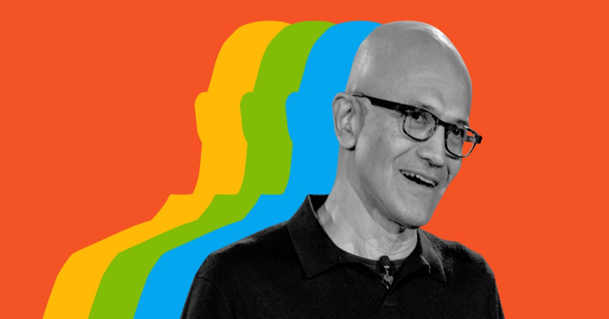 CEO Microsoft Satya Nadella berbicara di atas panggung konferensi Build 2026