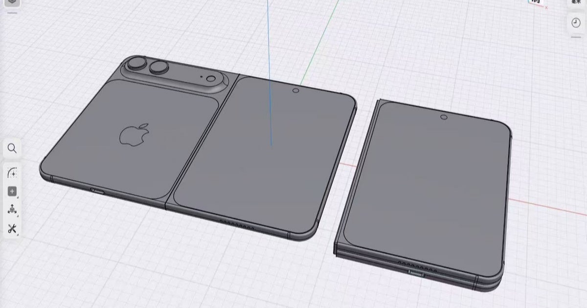iPhone Ultra dummy unit menunjukkan desain lipat lebar