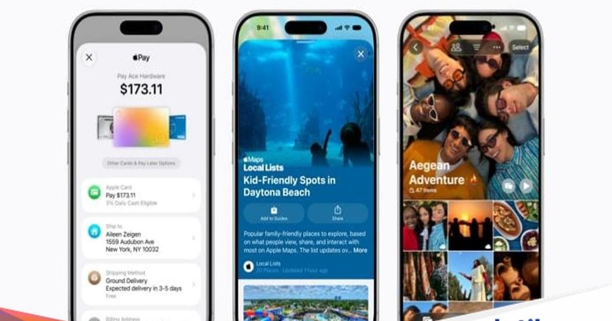 Tampilan antarmuka iOS 27 dengan ikon aplikasi Apple Maps, Music, Podcasts, dan iCloud