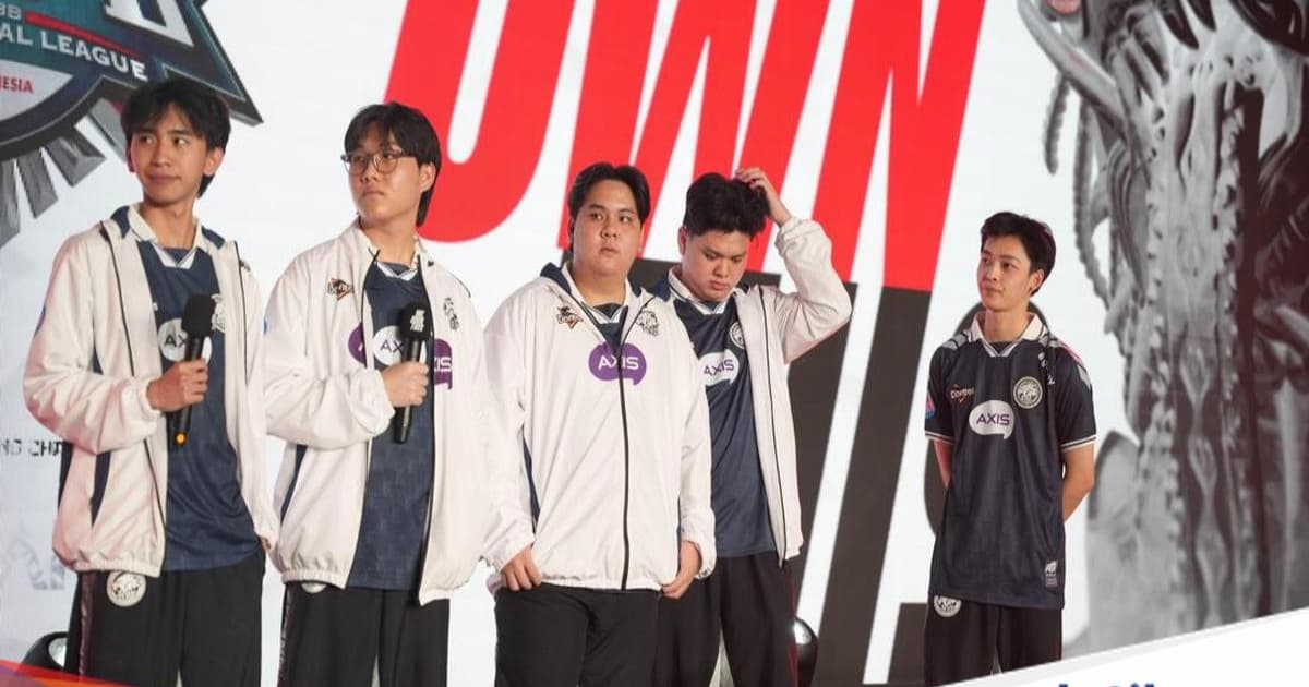 Suasana pertandingan Mobile Legends babak Reguler Season MPL ID S17 pekan ketiga antara Navi melawan Evos.