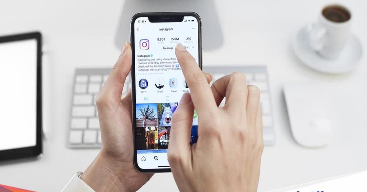 Ilustrasi aplikasi Instagram dengan fitur grid profil yang bisa diatur ulang
