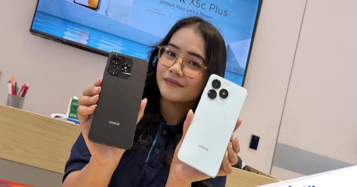 Honor X5c Plus tampak depan dengan layar 6,74 inch dan desain tipis