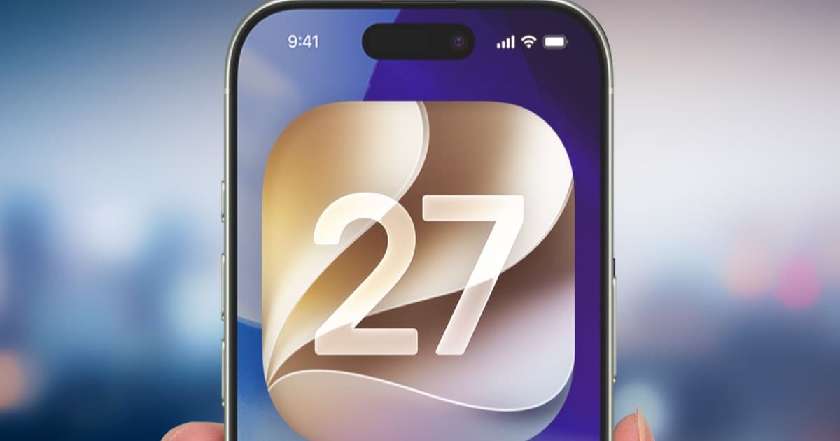 Ilustrasi fitur Dual Camera FaceTime di iOS 27 pada layar iPhone