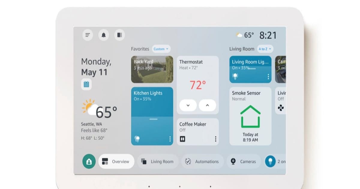 Tampilan antarmuka baru Amazon Echo Hub dengan tata letak yang dapat dikustomisasi