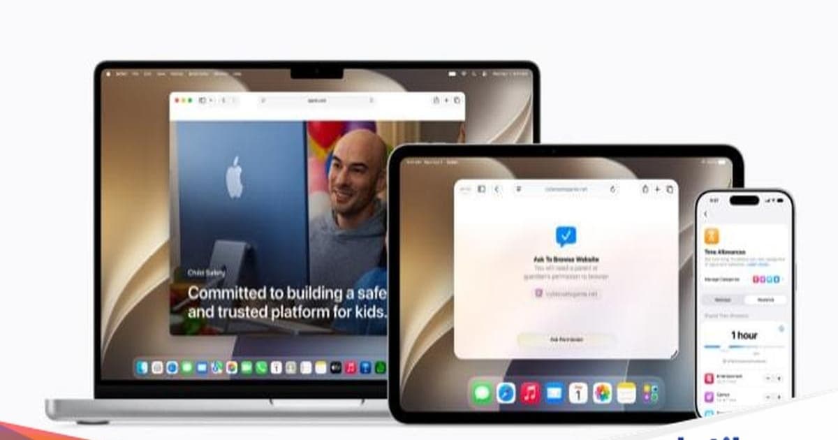 Ilustrasi fitur keamanan anak Ask to Browse di iOS 27 yang memerlukan izin orang tua