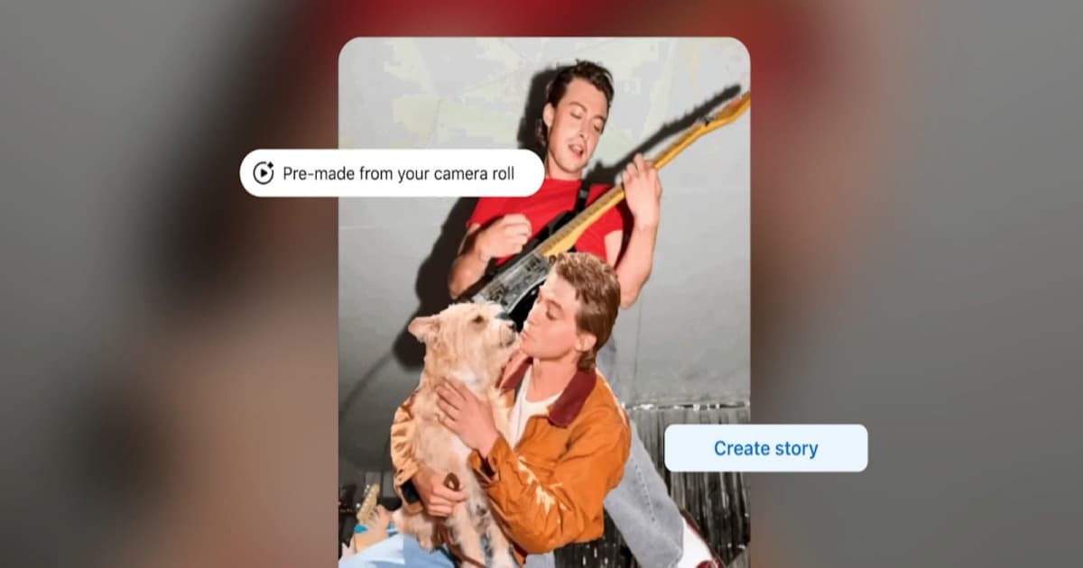 Ilustrasi antarmuka fitur AI Mode Facebook yang menampilkan chatbot dan opsi edit foto