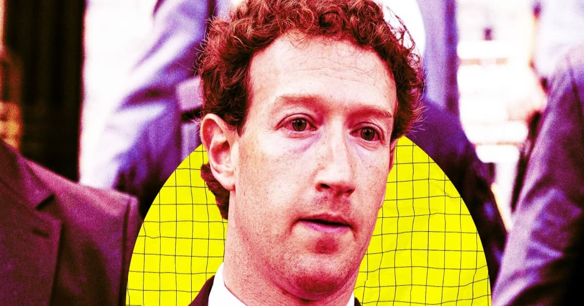 Ilustrasi Mark Zuckerberg dengan ekspresi serius di tengah krisis moral karyawan AI Meta