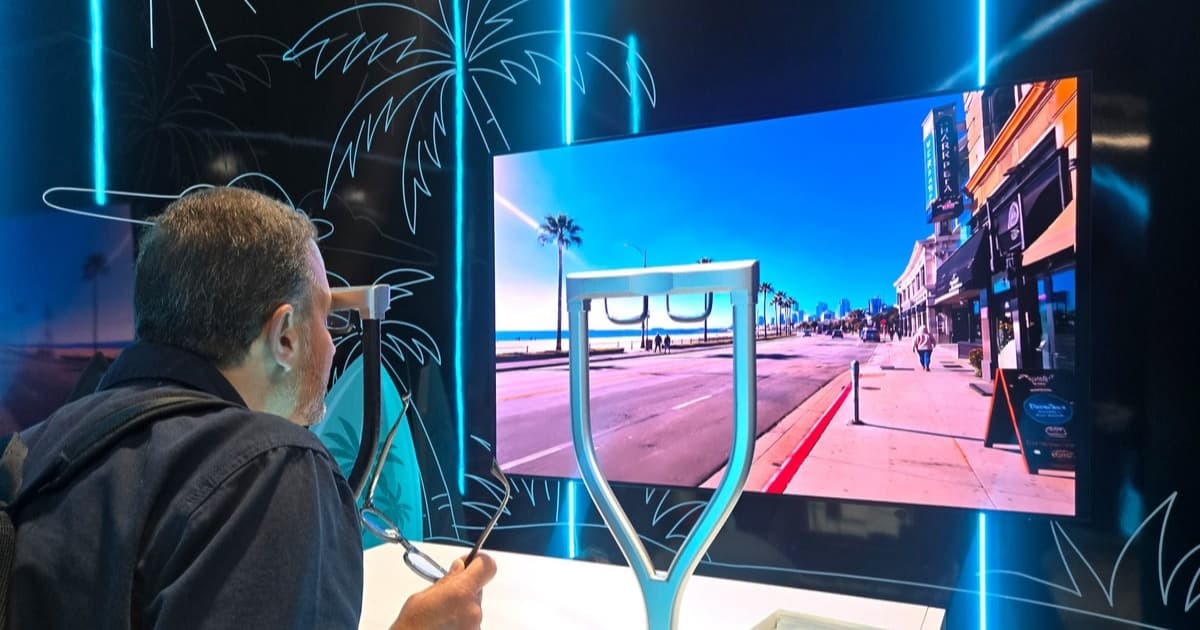 Ilustrasi teknologi RGB OLEDoS Samsung dengan kecerahan tinggi untuk kacamata AR