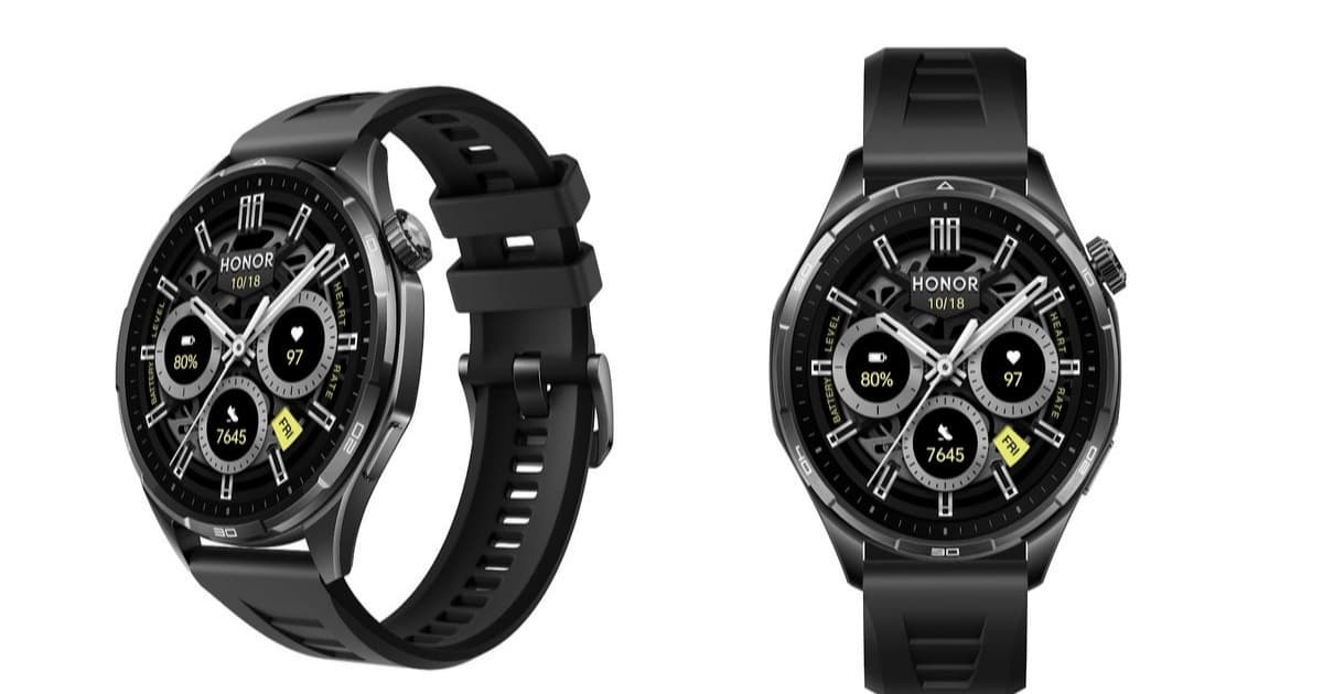 Honor Watch 6 tampak depan dengan layar AMOLED dan pilihan warna hitam