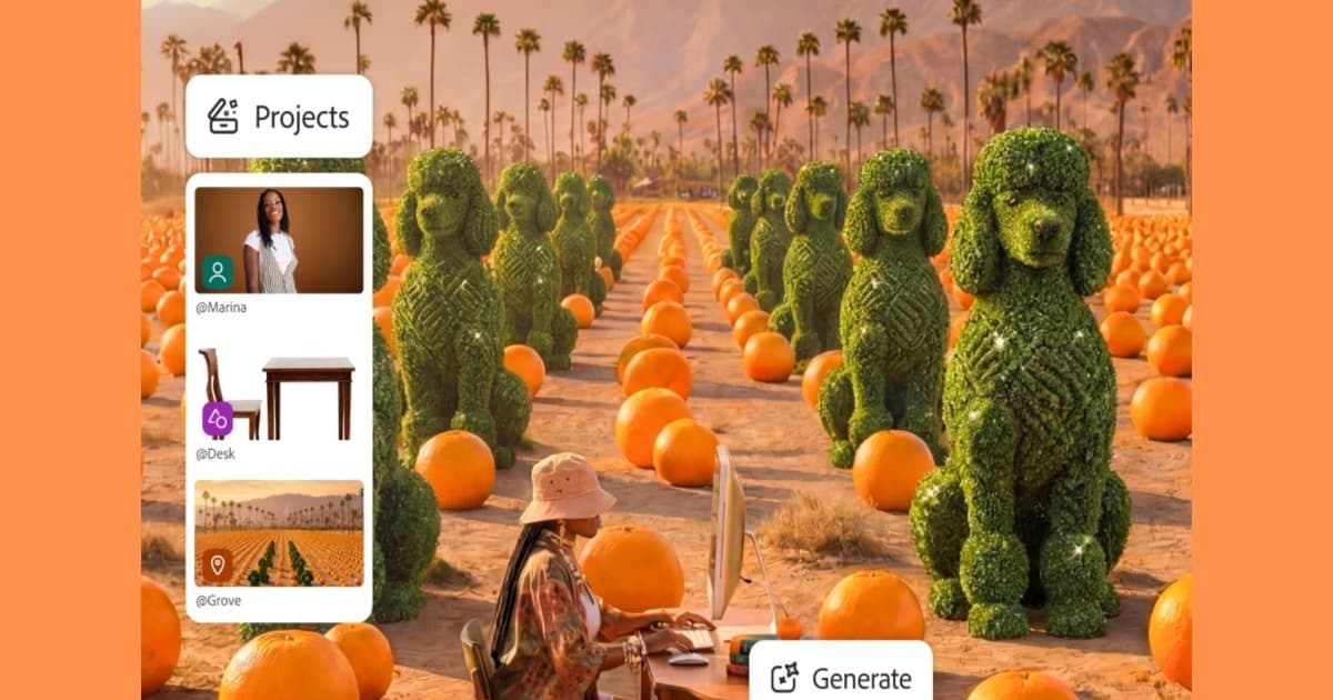 Antarmuka baru Adobe Firefly AI Studio dengan fitur Elements dan Projects untuk desain konsisten