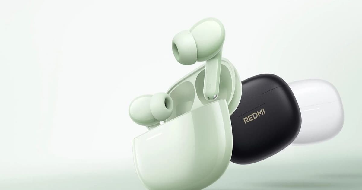 Redmi Buds 8 in light green color with charging case