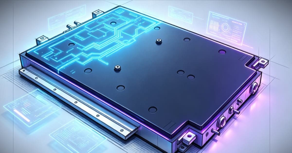 Ilustrasi render baterai solid-state dengan elektrolit komposit CAS