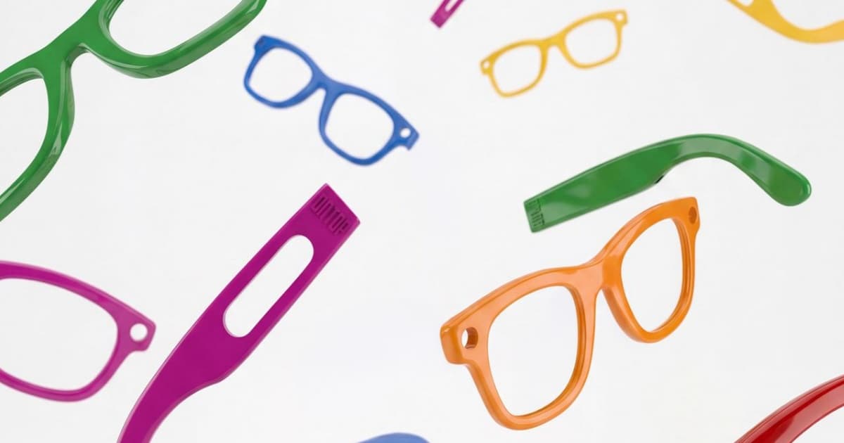 Casing Ontop warna cerah dipasang di atas kacamata Ray-Ban Meta