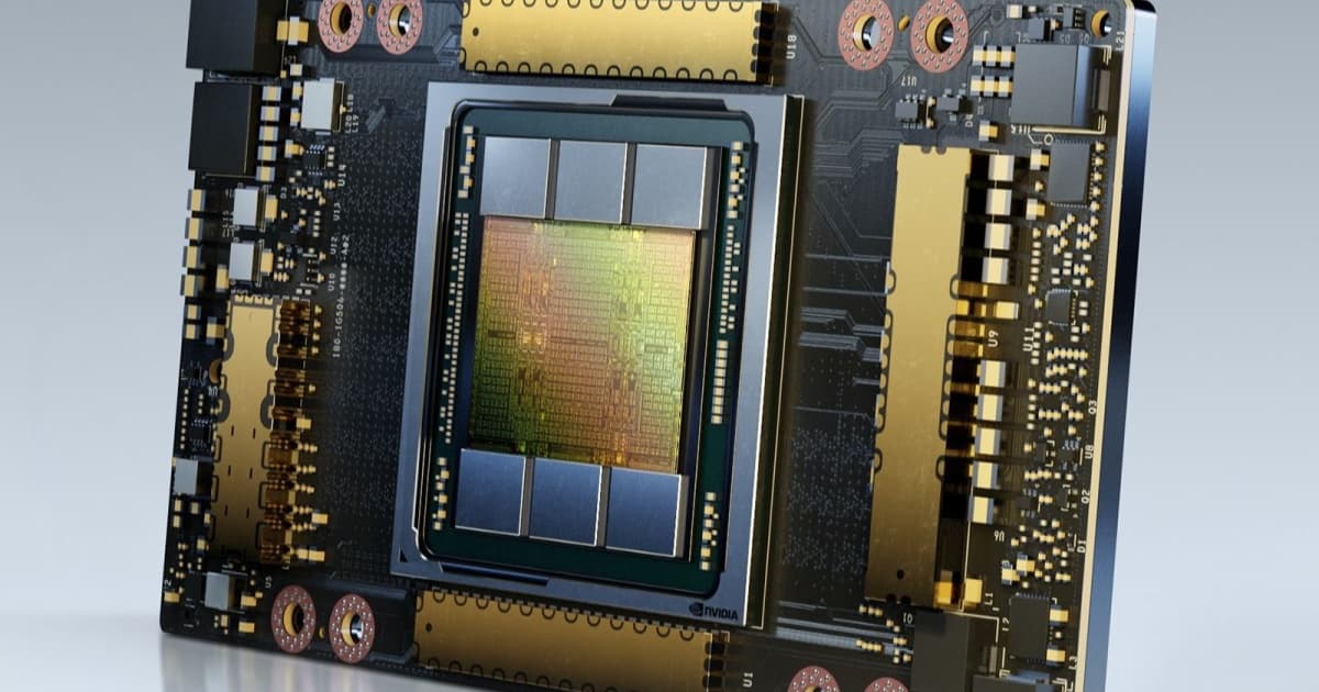 Ilustrasi server Nvidia A100 yang harganya melonjak di China