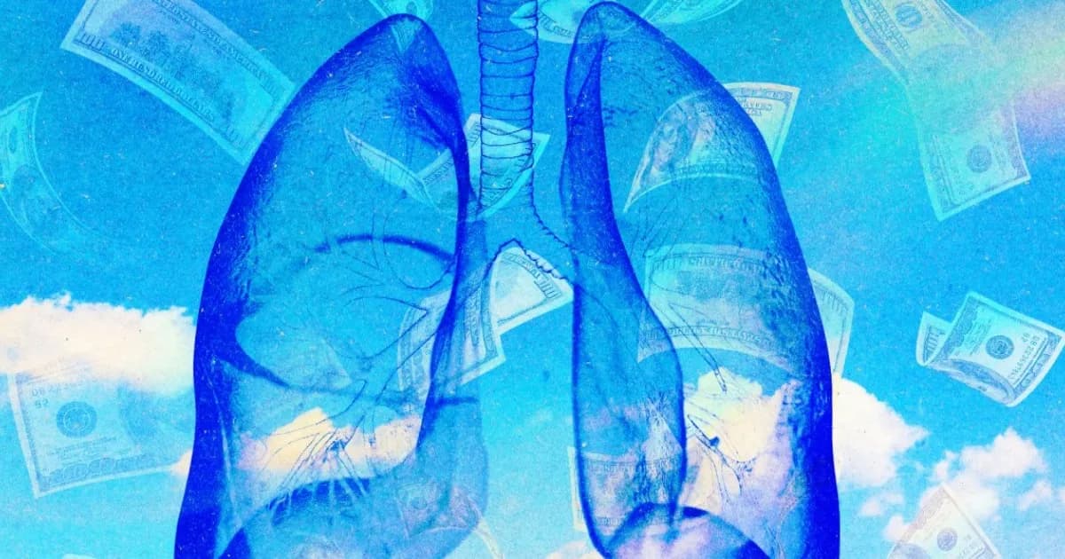 Ilustrasi virus flu dan pilek dengan latar belakang biru dan logo Stripe