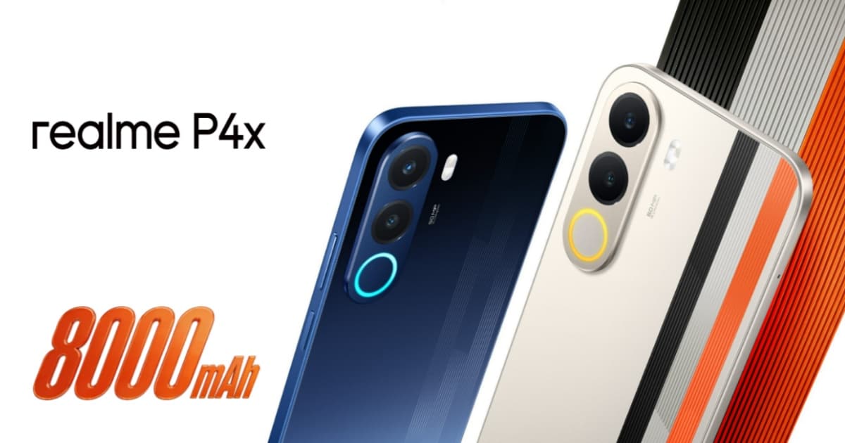 Realme P4x (4G) tampak depan dengan layar dan desain bodi