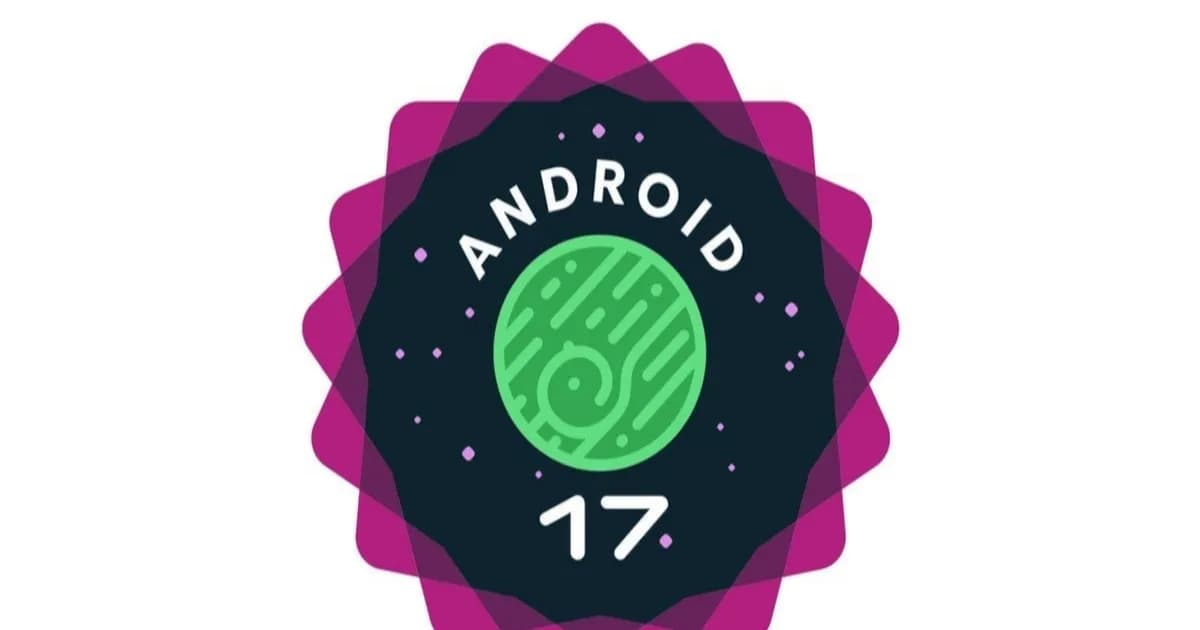 Android 17 badge dengan latar belakang putih menandakan pembaruan keamanan lock screen