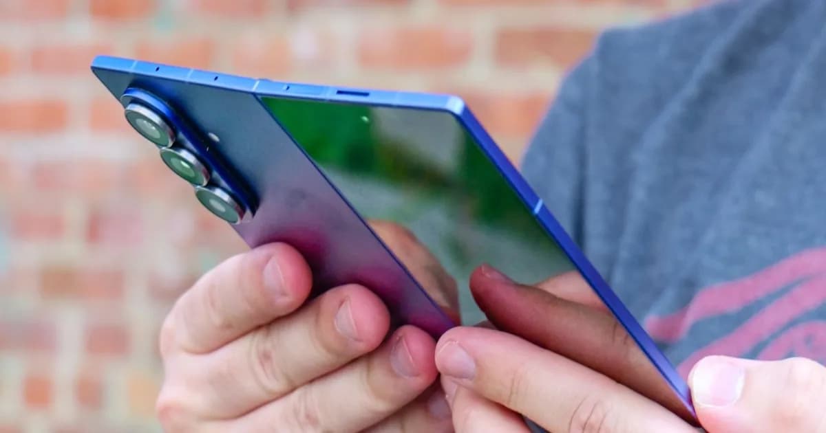Ilustrasi Samsung Galaxy Z Fold 8 Ultra dengan desain lipat dan layar lebar